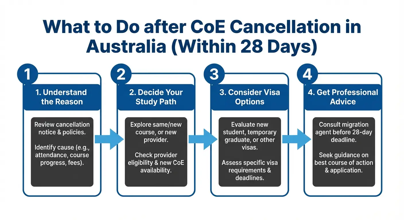 What to Do after CoE cancellation in australia(within 28 Days)