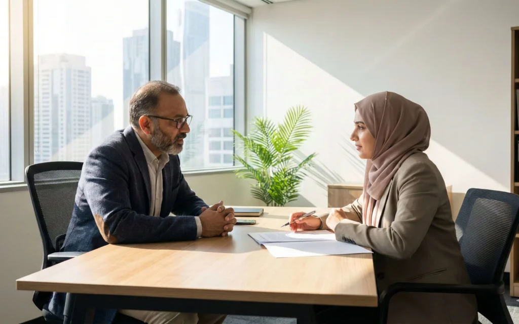 A skilled applicant discussing state nomination with a migration agent